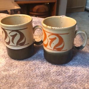 Vintage 1970’s Kiln Craft Mugs (Set of 2).- Made in Staffordshire, England.